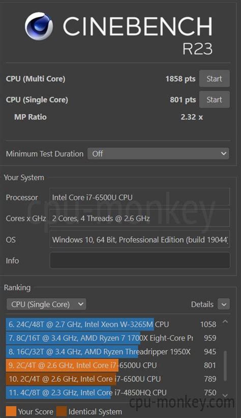 intel core i7 6500u benchmark.